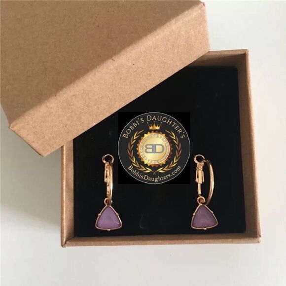 💎240💎 Gorgeous orchid jewelry semi precious stone and beautiful gold plating - Picture 3 of 11